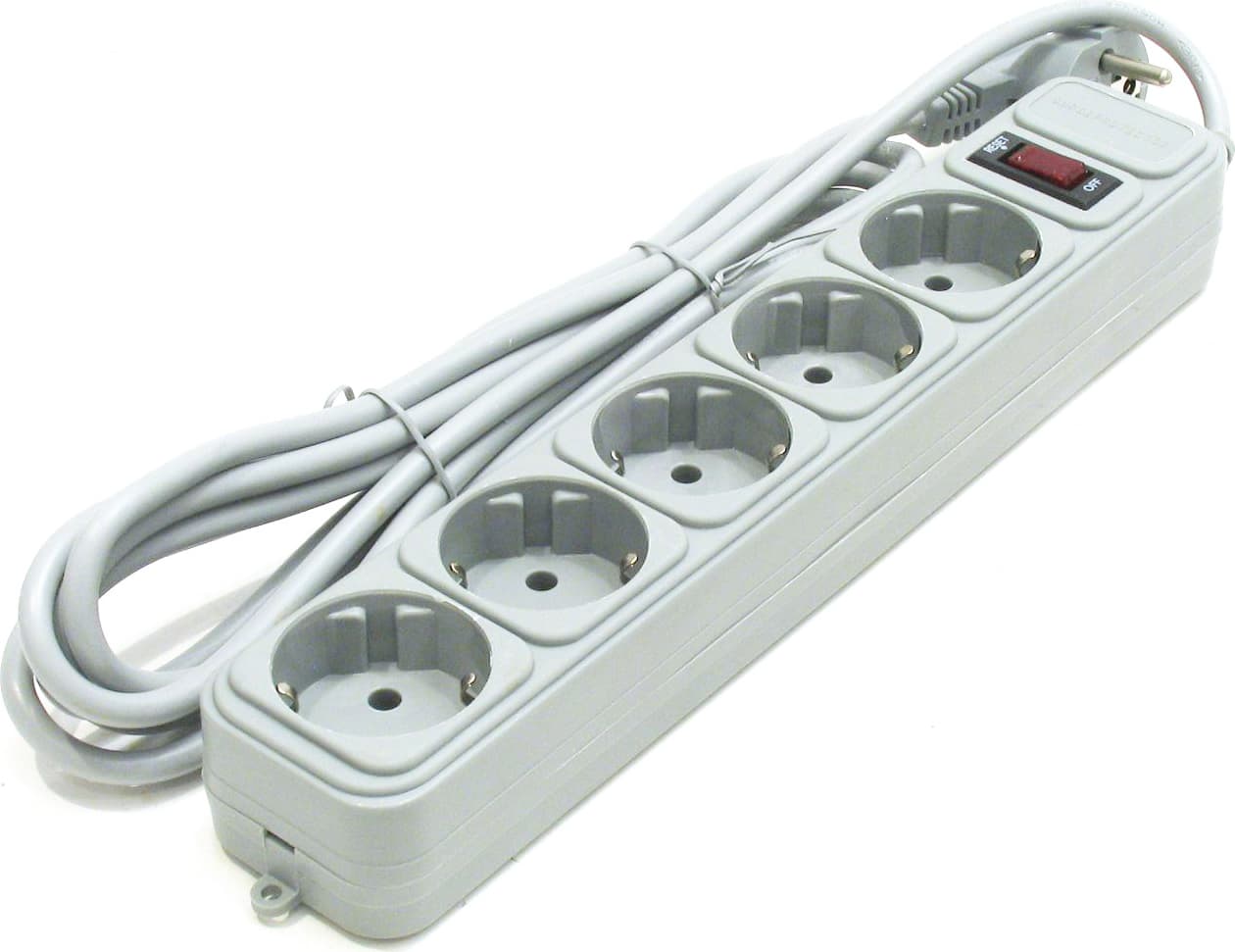 PRELUNGITOR GEMBIRD, Schuko x 5, conectare prin Schuko (T), cablu 1.8 m, 16 A, protectie supratensiune, protectie copii, gri, "SPG3-B-6C"