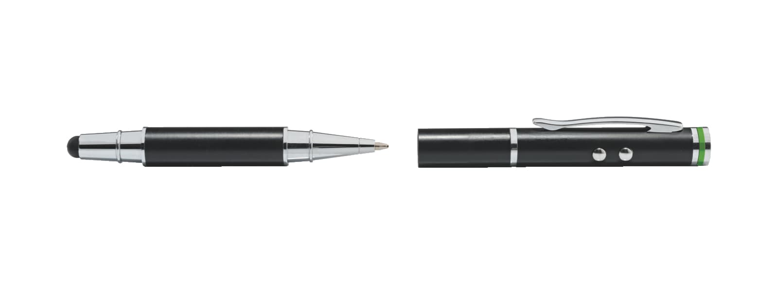 PRESENTER Leitz Stylus 4 in 1, wireless, laser pt. touchscreen, baterii AAAA x3, negru, "64140095" — miniatură