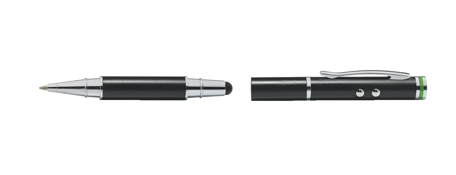 PRESENTER Leitz Stylus 4 in 1, wireless, laser pt. touchscreen, baterii AAAA x3, negru, "64140095" — miniatură