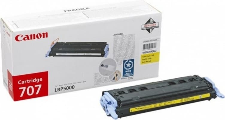Toner Original Canon Yellow, CRG-707Y, pentru LBP 5000|LBP 5100, 2K, "CR9421A004AA"