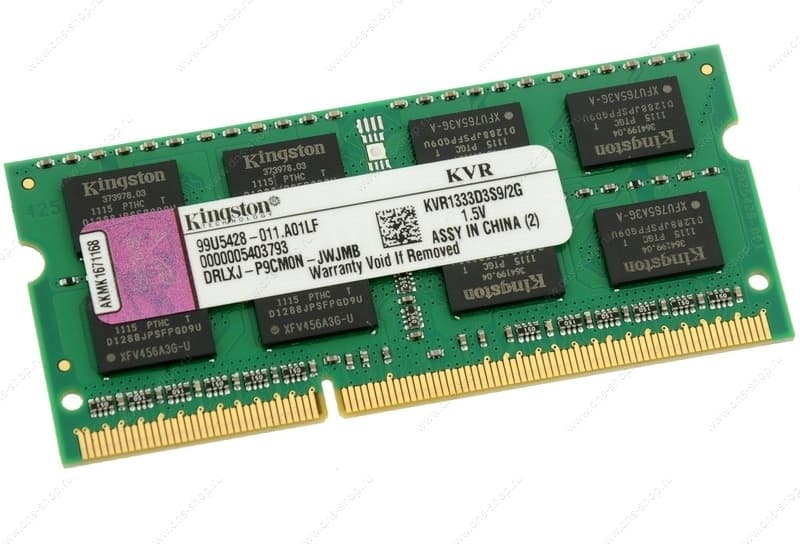 SODIMM Kingston, 2GB DDR3, 1333 MHz, "KVR13S9S6/2"