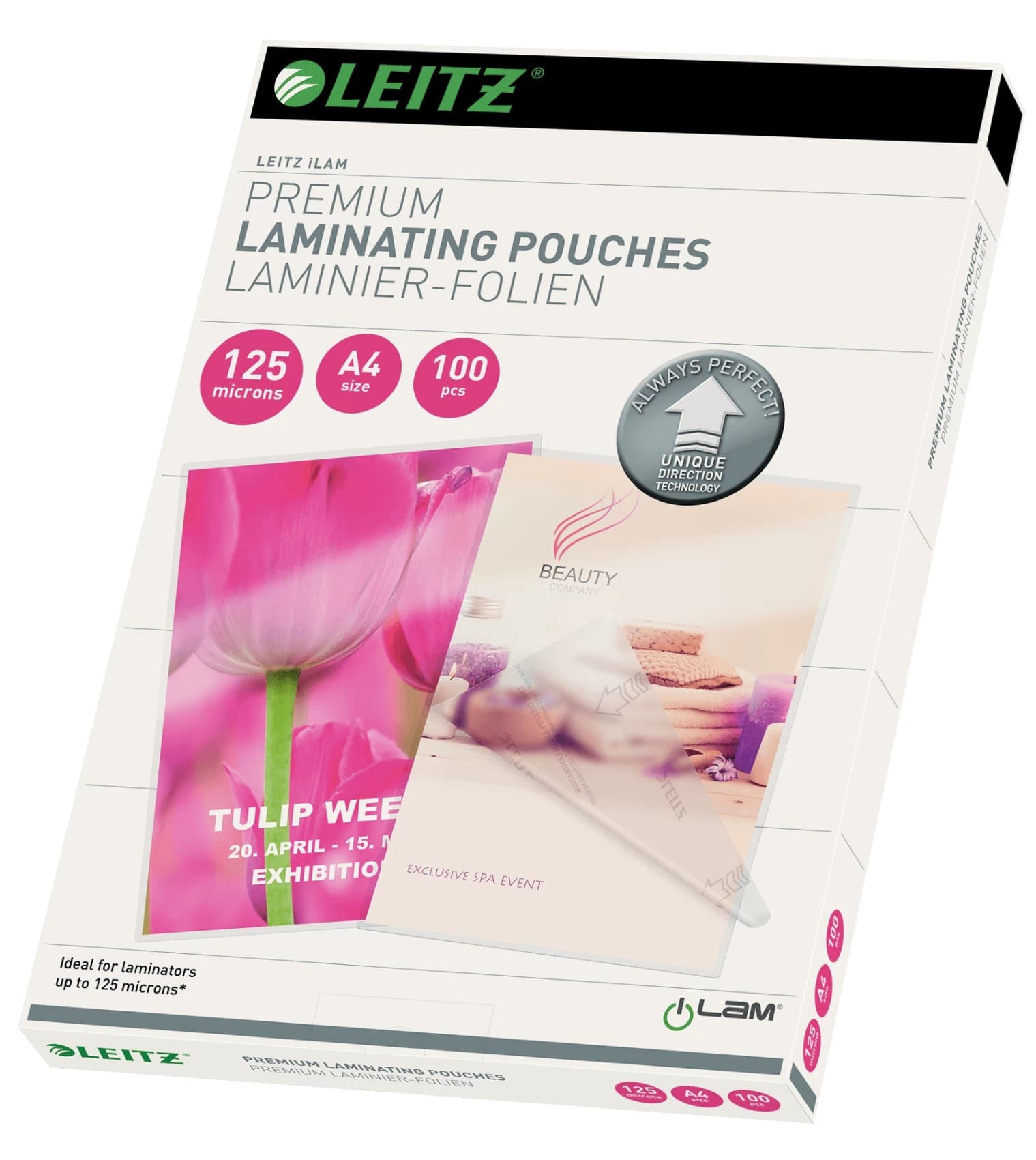 Folie Leitz UDT pentru laminare la cald,  A4, 125 mic., 100buc/set, "74810000"