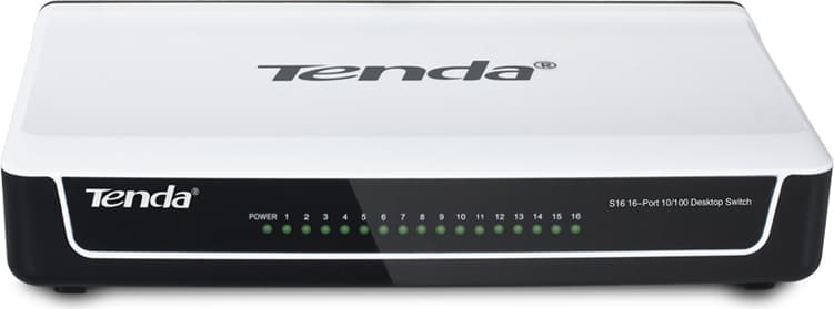 SWITCH Tenda 16 porturi 10/100 Mbps, fanless "S16"