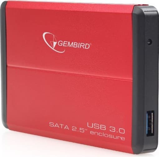 RACK extern GEMBIRD, pt HDD/SSD, 2.5 inch, S-ATA, interfata PC USB 3.0, aluminiu, rosu, "EE2-U3S-2-R" — miniatură