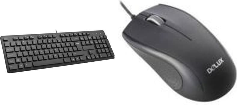 Kit TASTATURA si Mouse DELUX, "KA150U+M136BU", cu fir, 105 taste format standard, mouse, 3/1 butoane, negru, "KA150UKIT" — miniatură