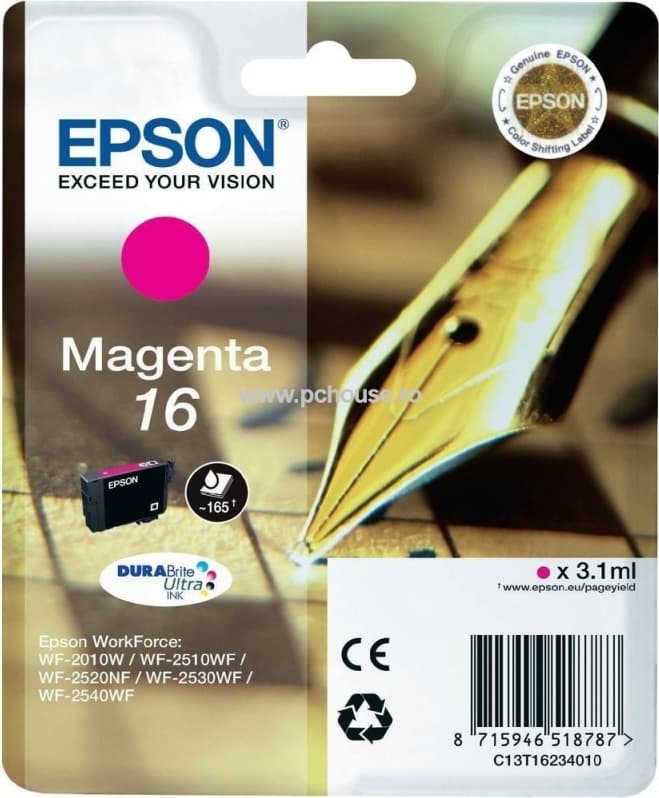 Cartus Cerneala Original Epson Magenta, T1623, pentru WF2540, "C13T16234010"