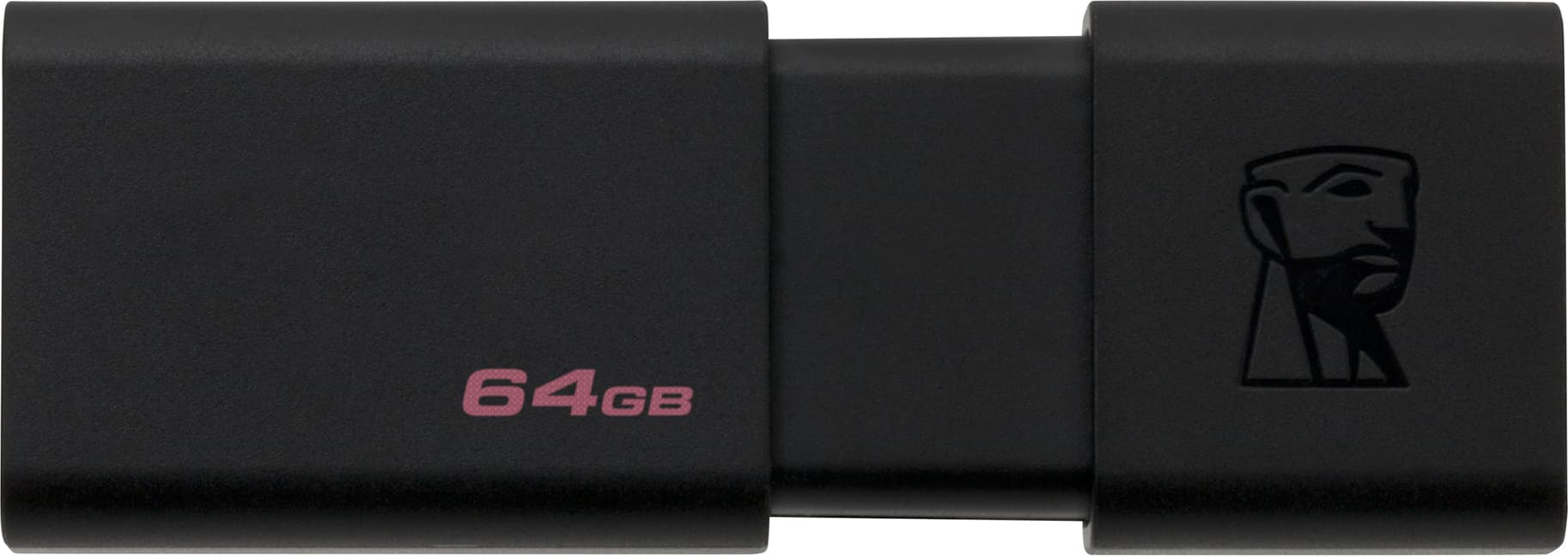 MEMORIE USB 3.0 KINGSTON 64 GB, cu capac, carcasa plastic, negru, "DT100G3/64GB" — miniatură