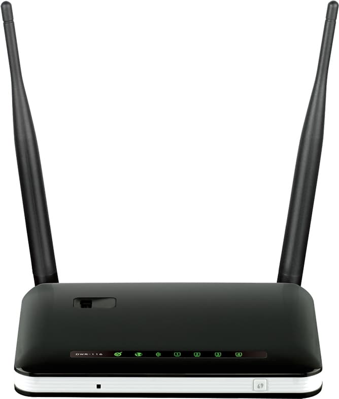 ROUTER D-LINK wireless. 4G LTE (desktop), 300Mbps, 4 porturi 10/100Mbps + 1 WAN, 2 antene externe, N300, compatibil modem 3G/4G LTE, "DWR-116"