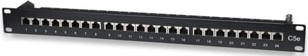PATCH PANEL INTELLINET 24 porturi, FTP, Cat5e ecranat, 1U pentru rack 19" "513487"