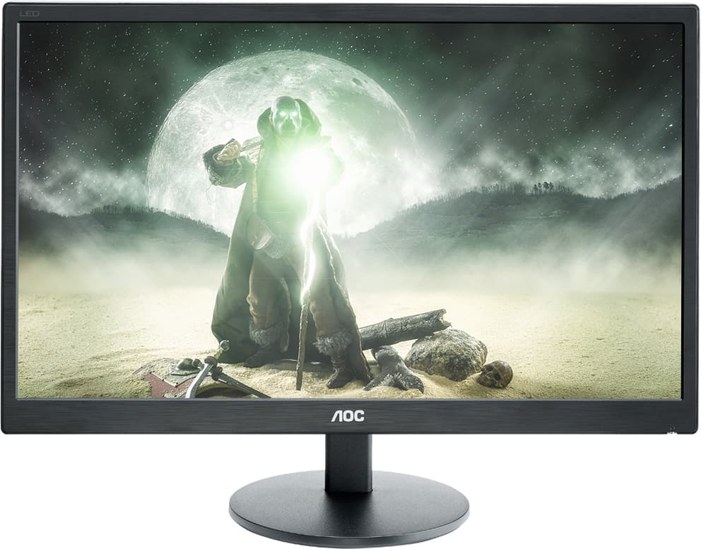 MONITOR AOC 23.6", home, office, TN, Full HD (1920 x 1080), Wide, 250 cd/mp, 5 ms, VGA, HDMI x 2, "E2470SWHE" — miniatură
