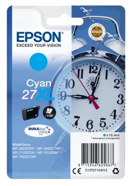 Cartus Cerneala Original Epson Cyan, T27124012, pentru WorkForce WF-7110|WF-7610,  incl.TV 0.11 RON, "C13T27124012"(RAPO)