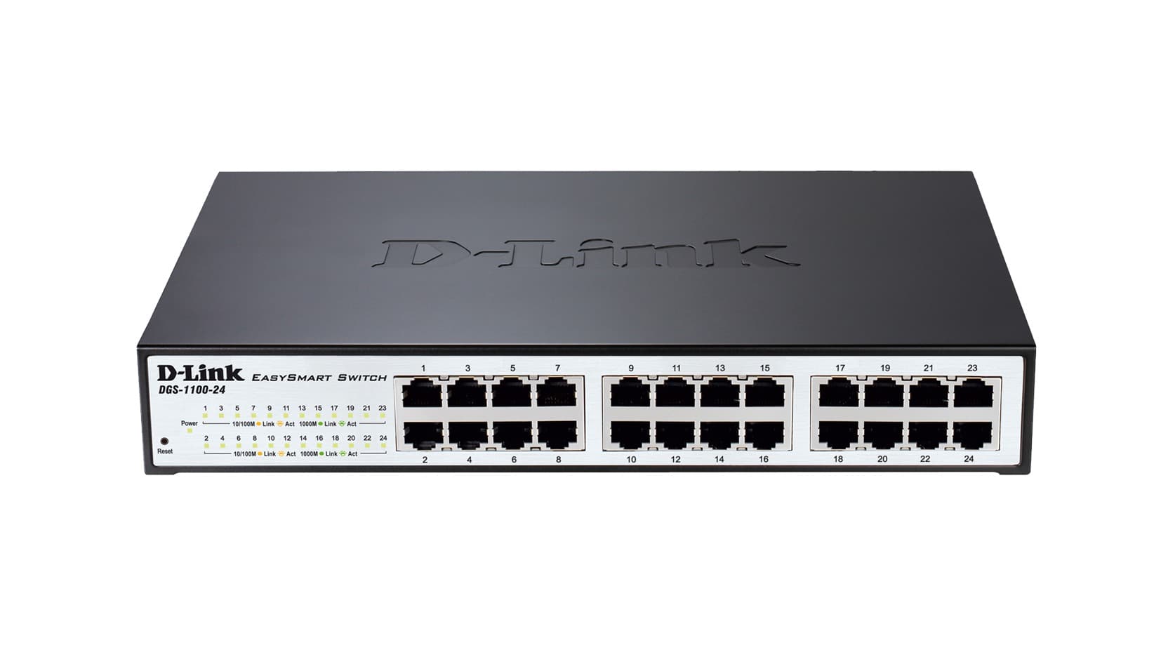 SWITCH PoE D-LINK Smart 24 porturi Gigabit (12 PoE), IEEE 802.3af/at, carcasa metalica, rackabil, "DGS-1100-24P"