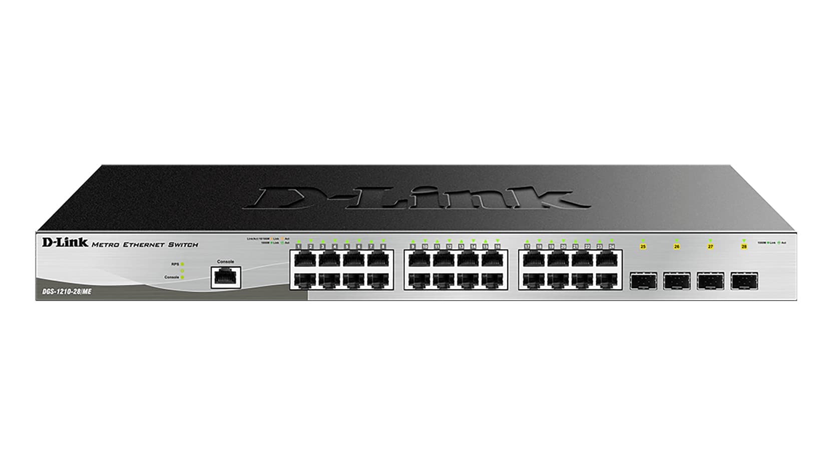 SWITCH PoE D-LINK Smart 24 porturi Gigabit (24 PoE) + 4 porturi Combo SFP, IEEE 802.3at, carcasa metalica, rackabil, "DGS-1210-28MP/ME"