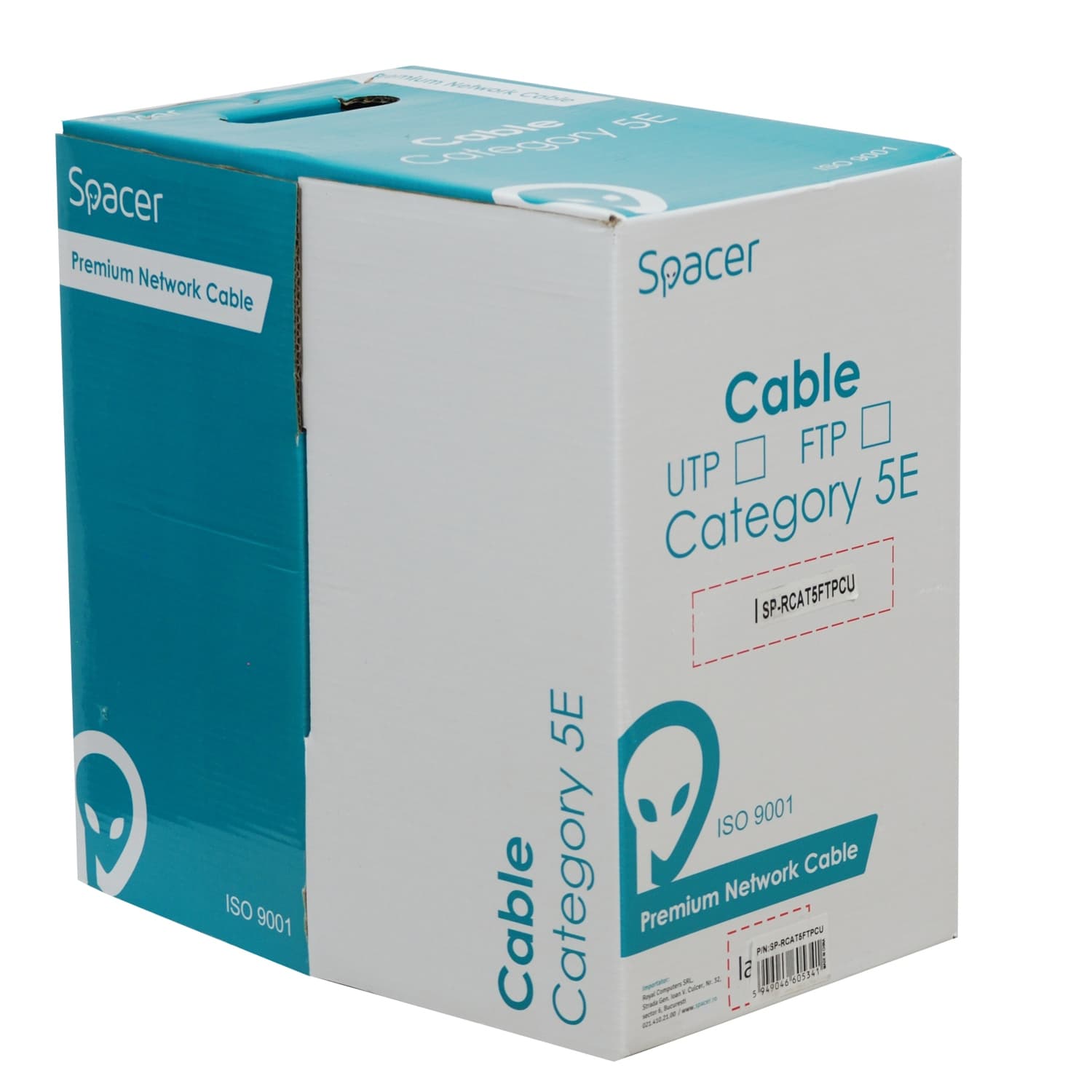 ROLA CABLU FTP SPACER Cat5e, 305m, Cupru 100%, Solid, AWG24, diam. 0.51mm, supr.0.21mm2, "SP-RCAT5FTPCU"