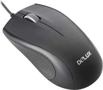 MOUSE DELUX, PC sau NB, cu fir, USB, optic, 800 dpi, butoane/scroll 3/1, negru, "DLM-136BU" — miniatură