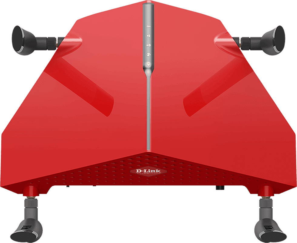 ROUTER D-LINK wireless 3150Mbps, 4 porturi Gigabit, 4 antene externe, Dual Band AC3200 (1300/600Mbps), 1xUSB3.0, 1xUSB2.0, glossy red "DIR-885L" — miniatură