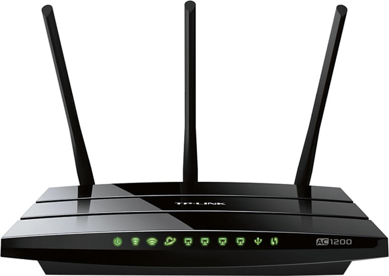 ROUTER TP-LINK wireless 1200Mbps, 4 porturi Gigabit, 3 antene externe, Dual Band AC1200 "Archer C1200"