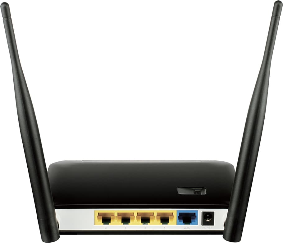 ROUTER D-LINK wireless. 4G LTE (desktop), 300Mbps, 4 porturi 10/100Mbps + 1 WAN, 2 antene externe, N300, compatibil modem 3G/4G LTE, "DWR-116" — miniatură