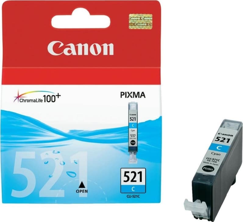 Cartus Cerneala Original Canon Cyan, CLI-521C, pentru iP3600|iP4600|MP540|MP620, "BS2934B001AA"