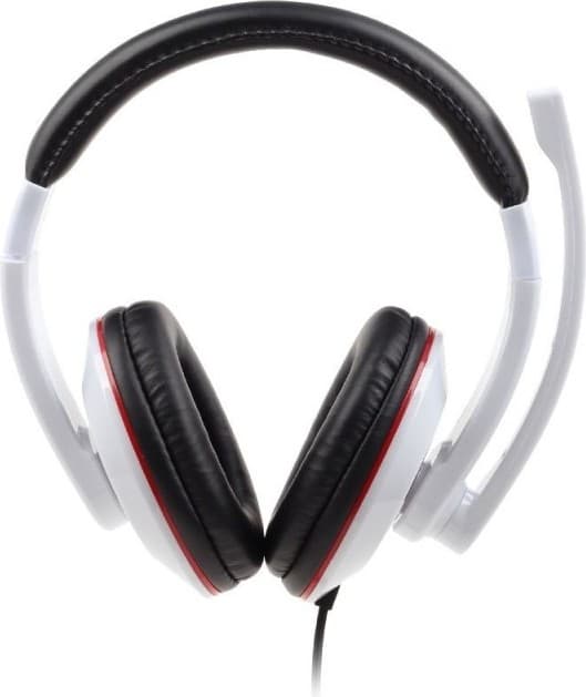 CASTI Gembird, cu fir, standard, utilizare multimedia, microfon pe brat, conectare prin Jack 3.5 mm x 2, alb / negru, "MHS-001-GW" — miniatură