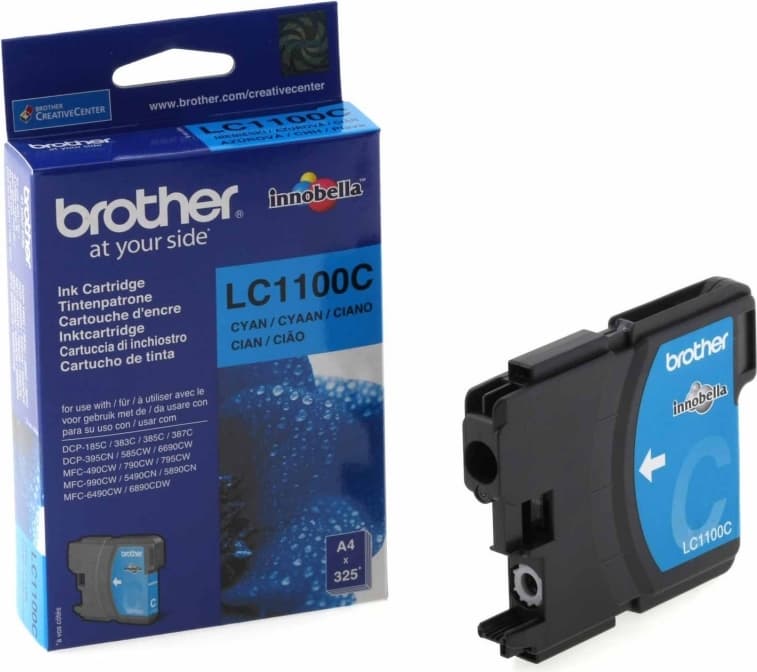Cartus Cerneala Original Brother Cyan, LC1100C, pentru DCP-385|395|585|6690|J715|MFC-490|5490|5895|6490|6890|790, 325, "LC1100C"