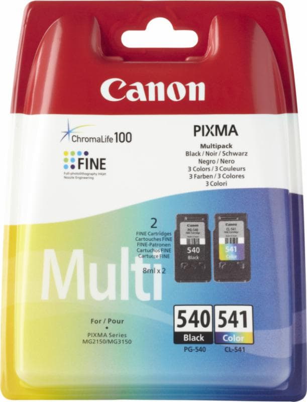 Combo-Pack Original Canon Black/Color, PG-540/CL-541, pentru Pixma MG2150|MG2250|MG3150|MG3250|MG3550|MG3650|MG4150|MG4250|MX375|MX395|MX435|MX455|MX475, "BS5225B006AA"