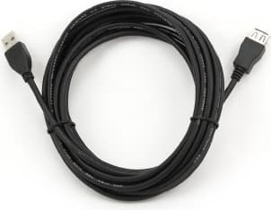 CABLU USB GEMBIRD prelungitor, USB 2.0 (T) la USB 2.0 (M), 4.5m, conectori auriti, negru, "CCP-USB2-AMAF-15C" — miniatură