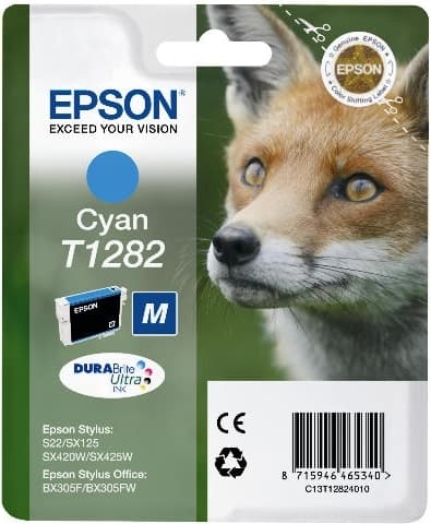 Cartus Cerneala Original Epson Cyan, T1282, pentru S22|SX125, "C13T12824011"