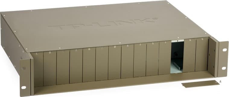 SASIU RACKABIL TP-LINK 14-sloturi media convertor fara management, rack 19-inch, suport sursa de alimentare redundanta, o sursa AC inclusa "TL-MC1400" — miniatură