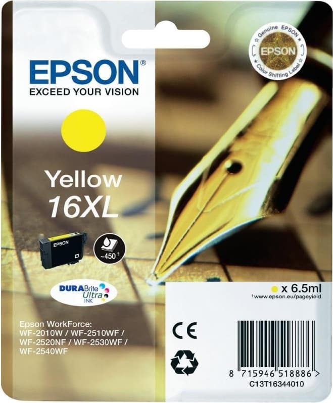 Cartus Cerneala Original Epson Yellow, T1634, pentru WF2540, "C13T16344010"