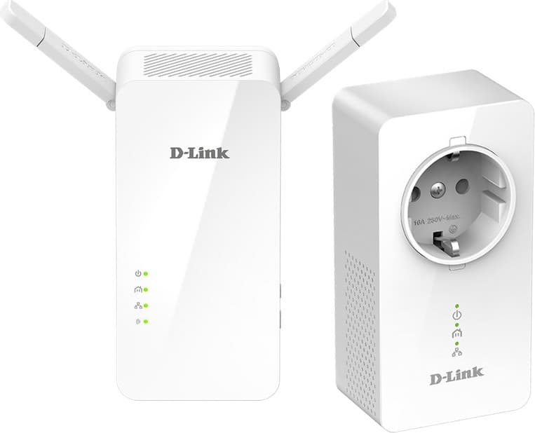 KIT ADAPTOR POWERLINE D-LINK tehnologie AV2.1, AV1000, pana la 1000Mbps, 1 port Gigabit, wireless dual band AC1200, priza AC, 2 buc., "DHP-W611AV"