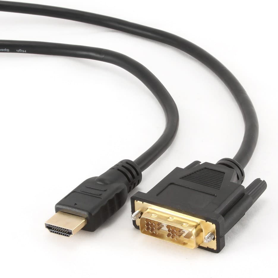 CABLU video GEMBIRD, adaptor HDMI (T) la DVI-D SL (T), 3m, conectori auriti, negru, "CC-HDMI-DVI-10" — miniatură