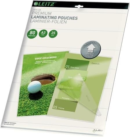 Folie Leitz UDT pentru laminare la cald, A3, 80 mic, 25buc/set, "74860000"
