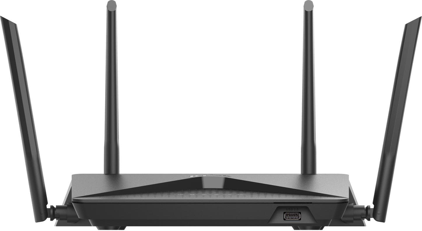 ROUTER D-LINK wireless 2600Mbps, 4 porturi Gigabit, 4 antene externe, Dual Band AC2600 (1733/800Mbps), AC SmartBeam, MU-MIMO, USB 3.0, black "DIR-882" — miniatură