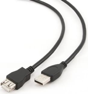 CABLU USB GEMBIRD prelungitor, USB 2.0 (T) la USB 2.0 (M), 4.5m, conectori auriti, negru, "CCP-USB2-AMAF-15C"