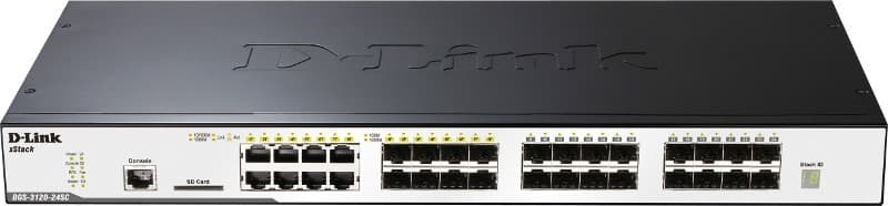 SWITCH D-LINK L2 cu management 16 porturi SFP + 8 porturi Combo SFP, carcasa metalica, rackabil, "DGS-3120-24SC"
