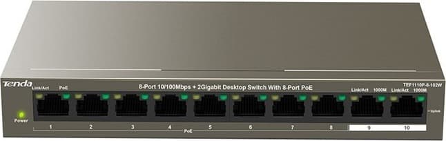 TENDA 8-PORT POE SWITCH TEF1110P-8-102W "TEF1110P-8-102W"