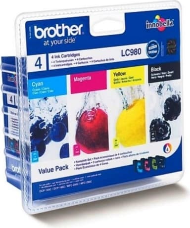 Cartus Cerneala Original Brother CMYK, LC980VALBP, pentru DCP-145C|165C|195C|365C|375C|MFC-250C|290C|295CN, 1x 300,3x295, "LC980VALBP"