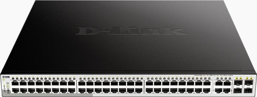 SWITCH PoE D-LINK Smart 48 porturi Gigabit (48 PoE) + 4 porturi combo SFP, IEEE 802.3af/at, carcasa metalica, "DGS-1210-52MP"
