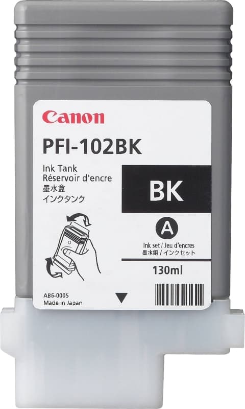 Cartus Cerneala Original Canon Black, PFI-102B, pentru LP17|LP24|iPF500|iPF6X0|iPF7X0,NOPP, "CF0895B001AA"