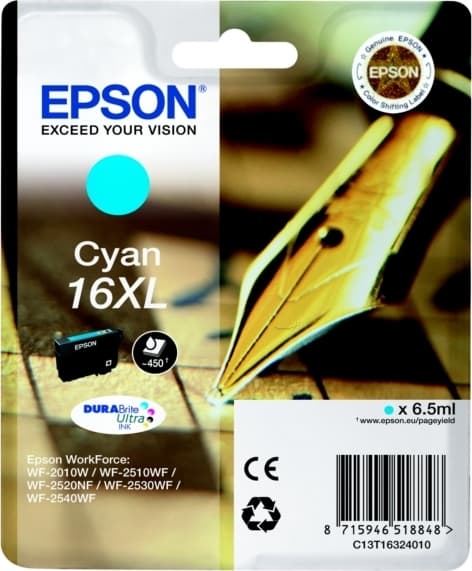 Cartus Cerneala Original Epson Cyan, T1632, pentru WF2540, "C13T16324010"