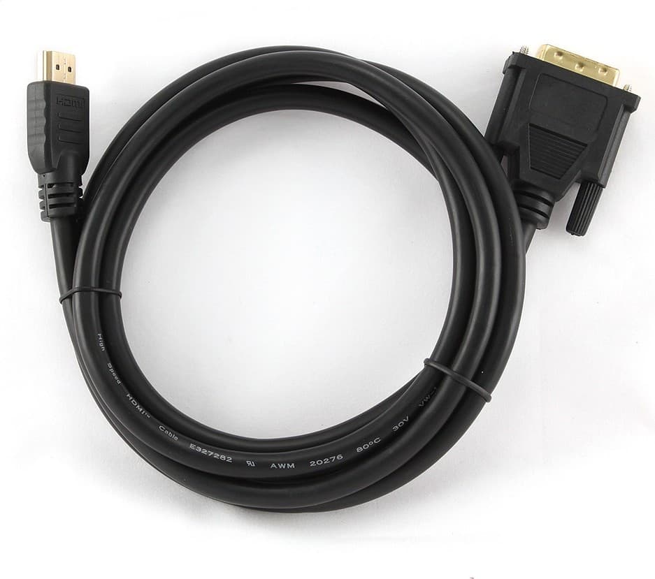 CABLU video GEMBIRD, adaptor HDMI (T) la DVI-D SL (T), 1.8m, conectori auriti, negru, "CC-HDMI-DVI-6" — miniatură