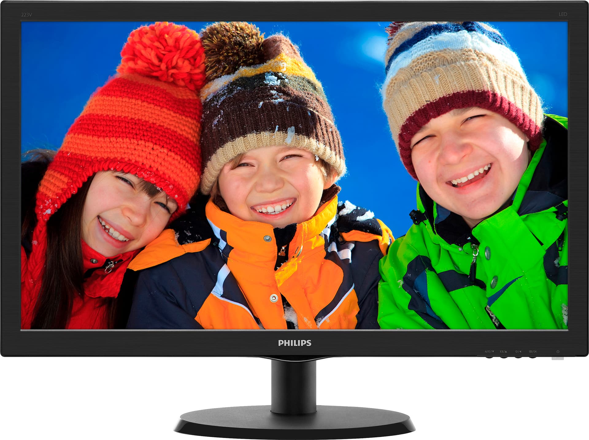 MONITOR PHILIPS 21.5", home, office, TN, Full HD (1920 x 1080), Wide, 200 cd/mp, 5 ms, VGA, HDMI, "223V5LHSB2/00"