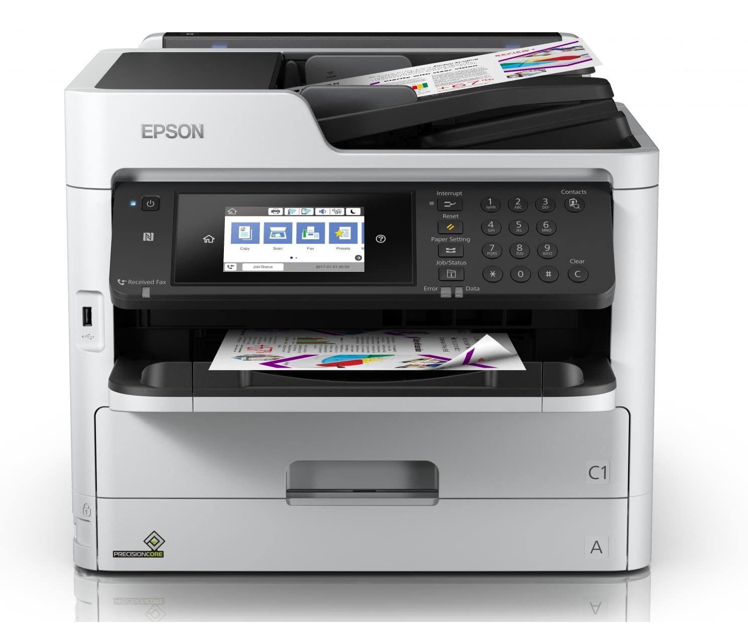 Multifunctional Inkjet Color Epson WF-C5790DWF,A4,Functii:Impr|Scan|Cop|Fax,Vit Print Mono:34 ppm,Vit Print color:34 ppm,Conectiv:USB|Retea|WiFi,Duplex:Da,ADF:ADF, "C11CG02401"