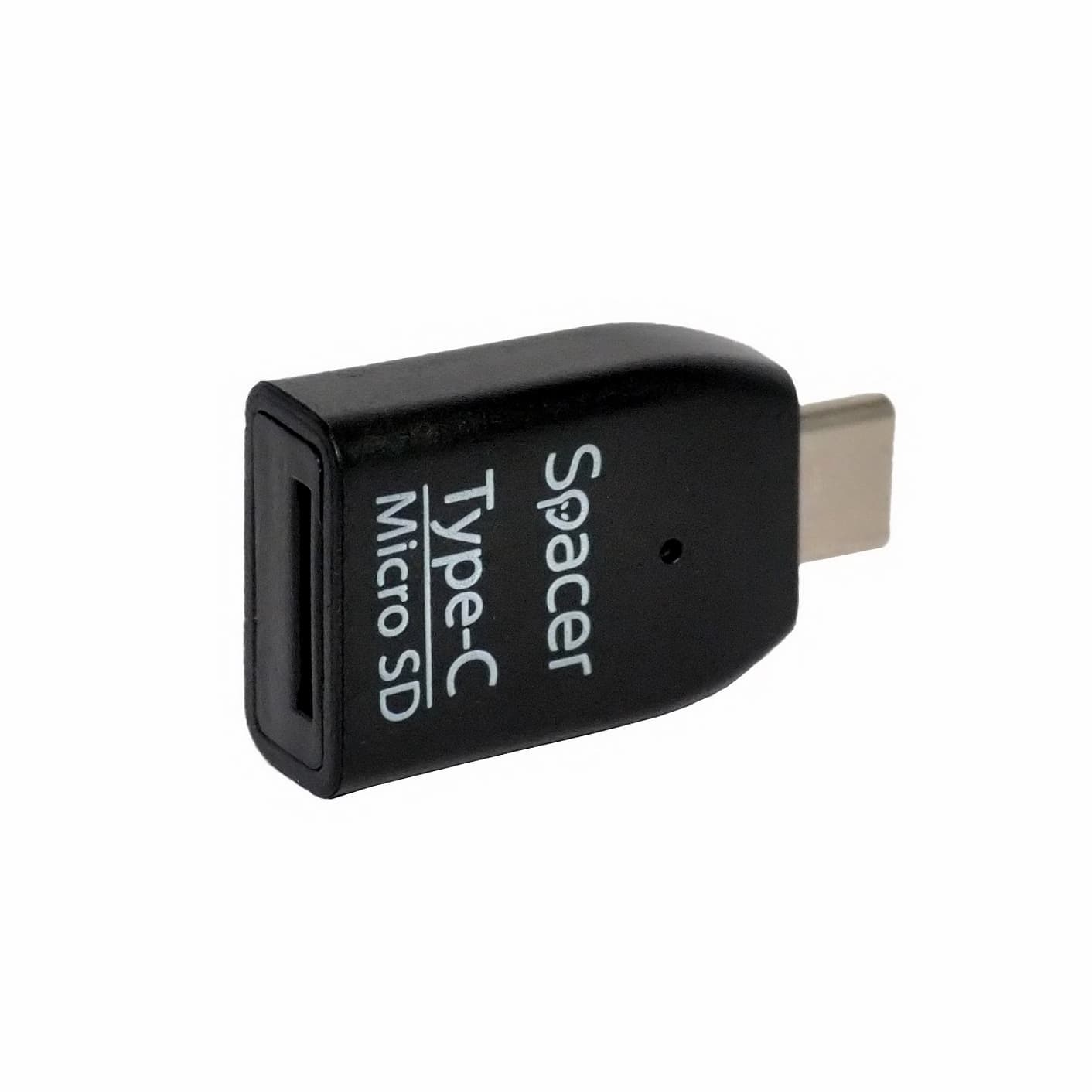 CARD READER extern SPACER, interfata USB Type C, citeste/scrie: micro SD; plastic, negru, "SPCR-307"