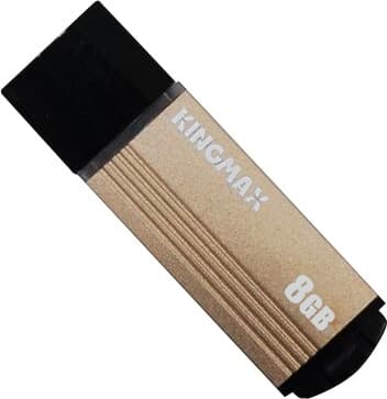 MEMORIE USB 2.0 KINGMAX 8 GB, cu capac, carcasa aluminiu, negru / auriu, "KM-MA06-8GB/Y"