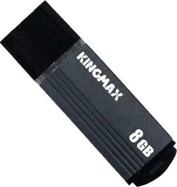 MEMORIE USB 2.0 KINGMAX 8 GB, cu capac, carcasa aluminiu, negru / gri, "KM-MA06-8GB/GY"