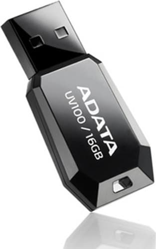 MEMORIE USB 2.0 ADATA 16 GB, profil mic, carcasa plastic, negru, "AUV100-16G-RBK"