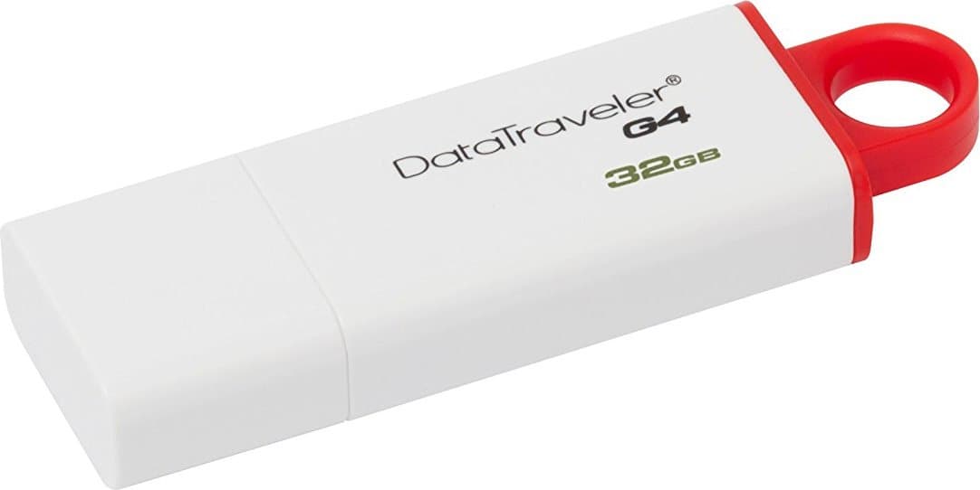 MEMORIE USB 3.0 KINGSTON 32 GB, cu capac, carcasa plastic, alb / rosu, "DTIG4/32GB"