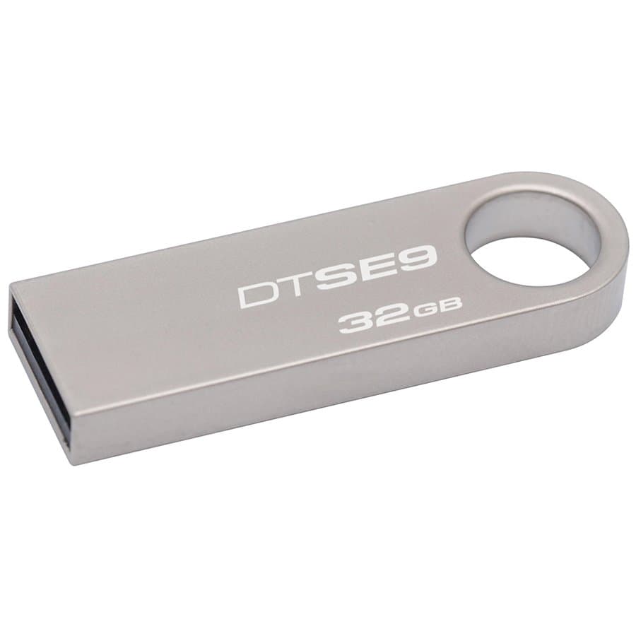 MEMORIE USB 2.0 KINGSTON 32 GB, profil mic, carcasa metalic, argintiu, "DTSE9H/32GB"